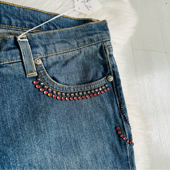 NWT Kippys Swarovski Embellished Pinwheel Flare Designer Jeans Made in USA, 29 - Picture 4 of 14